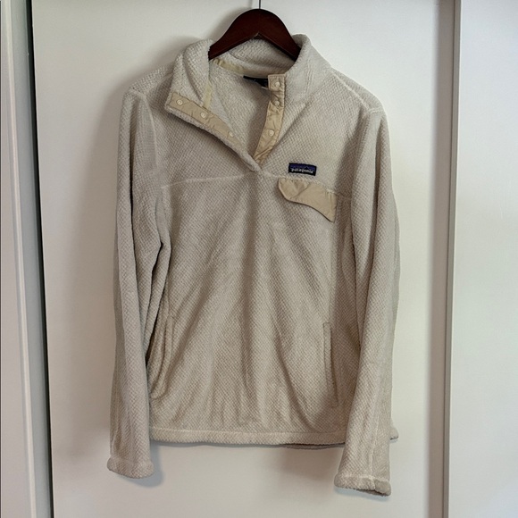 Patagonia White/Raw Linen Re-Tool Snap-T Pullover Jacket Sweater - Picture 1 of 5